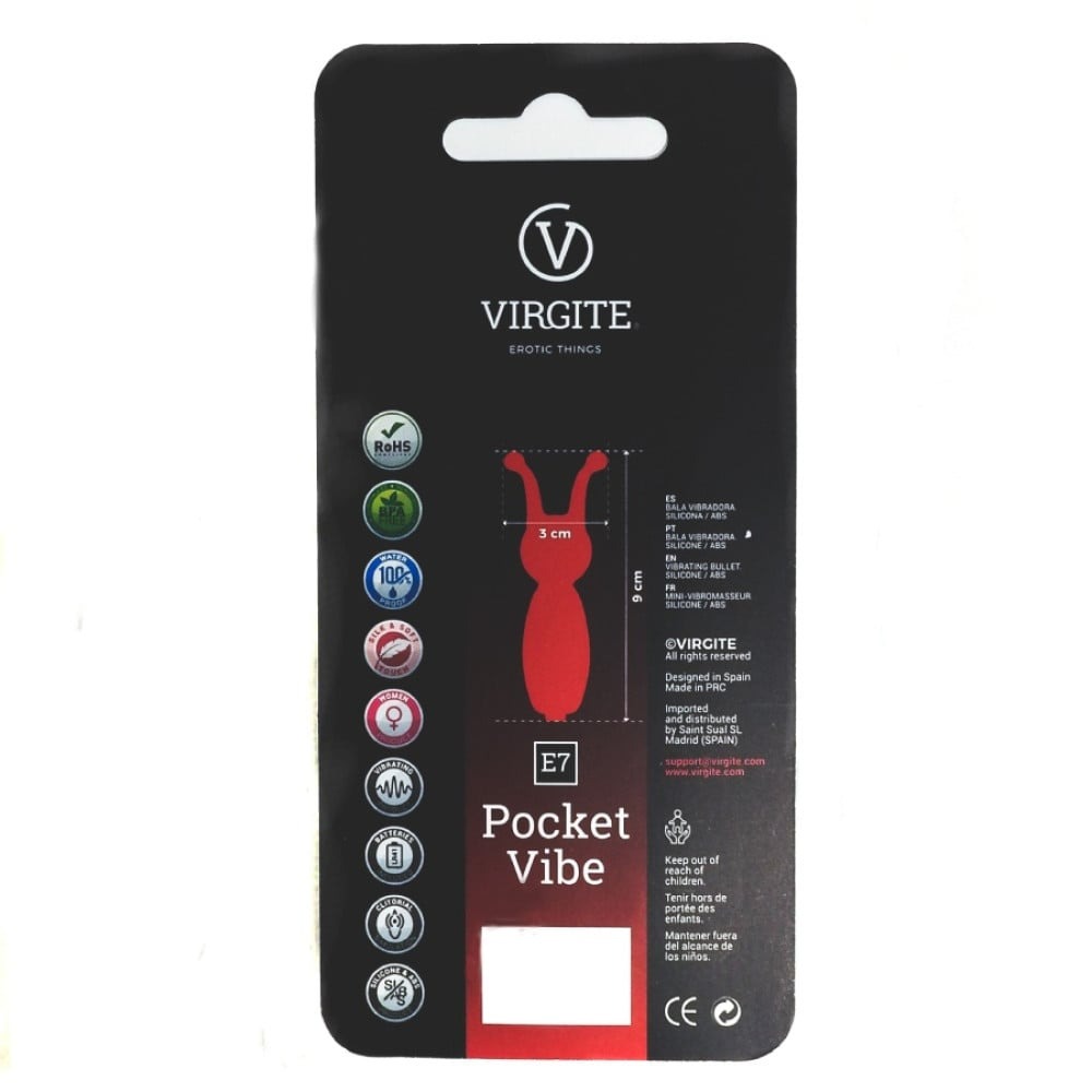Кишеньковий міні-вібратор Жучок із вусиками Virgite Pocket Vibe чорний