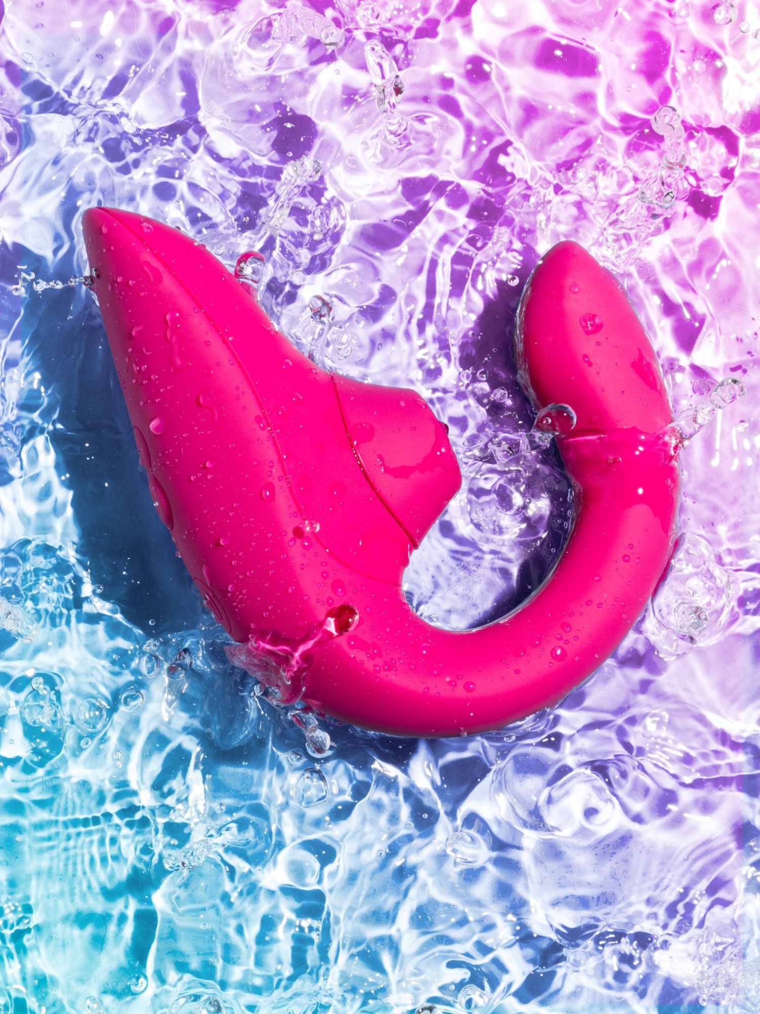 Стимулятор точки G та клітора Womanizer Blend Pink вакуум та вібрація, яскраво рожевий