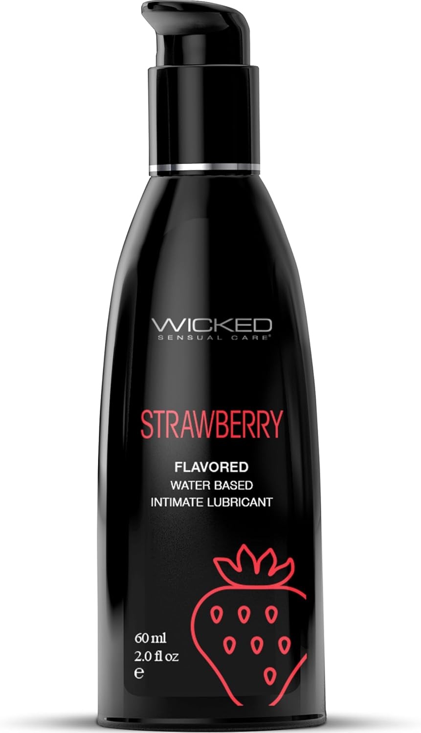 Лубрикант їстівний Wicked Strawberry Flavored зі смаком полуниці, 60 мл