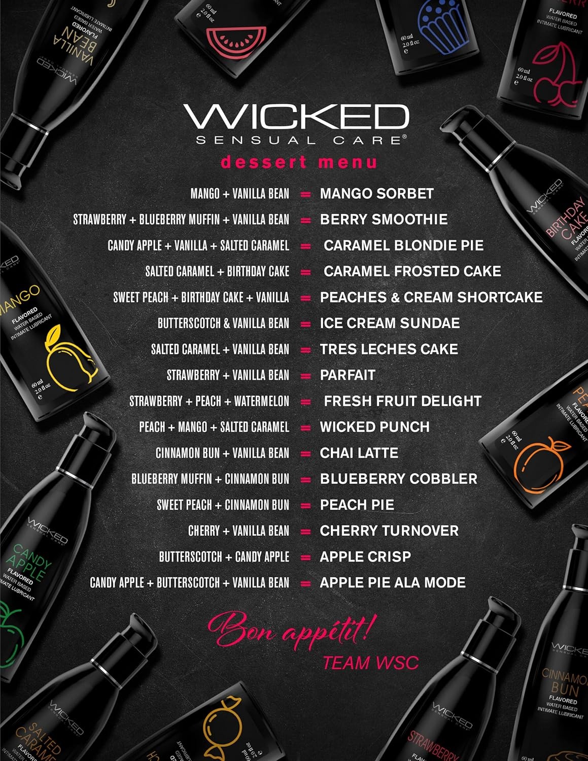 Лубрикант їстівний Wicked Strawberry Flavored зі смаком полуниці, 60 мл