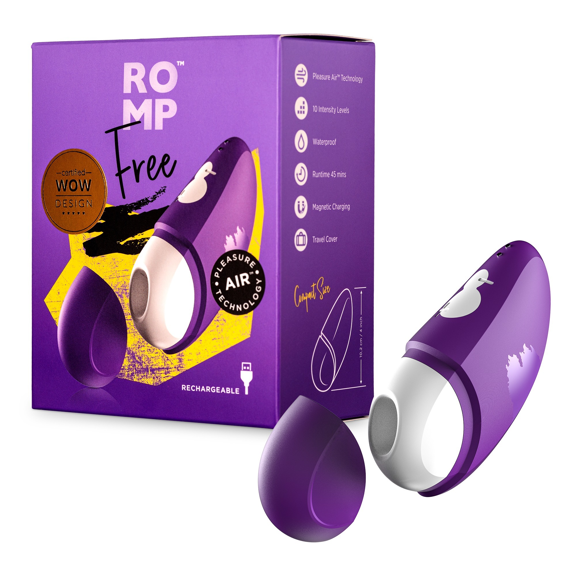 Вакуумний кліторальний стимулятор Romp Free фіолетовий
