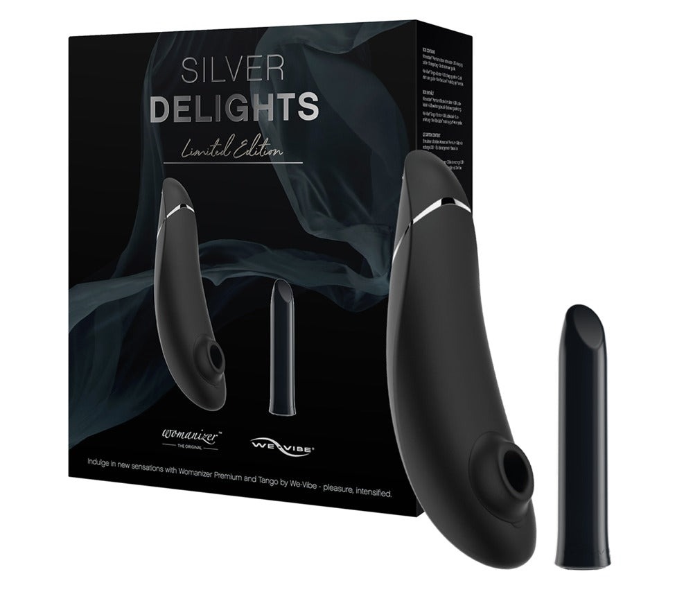 Набір секс іграшок Womanizer&We-Vibe Silver Delights Collection чорний із сріблястими вставками