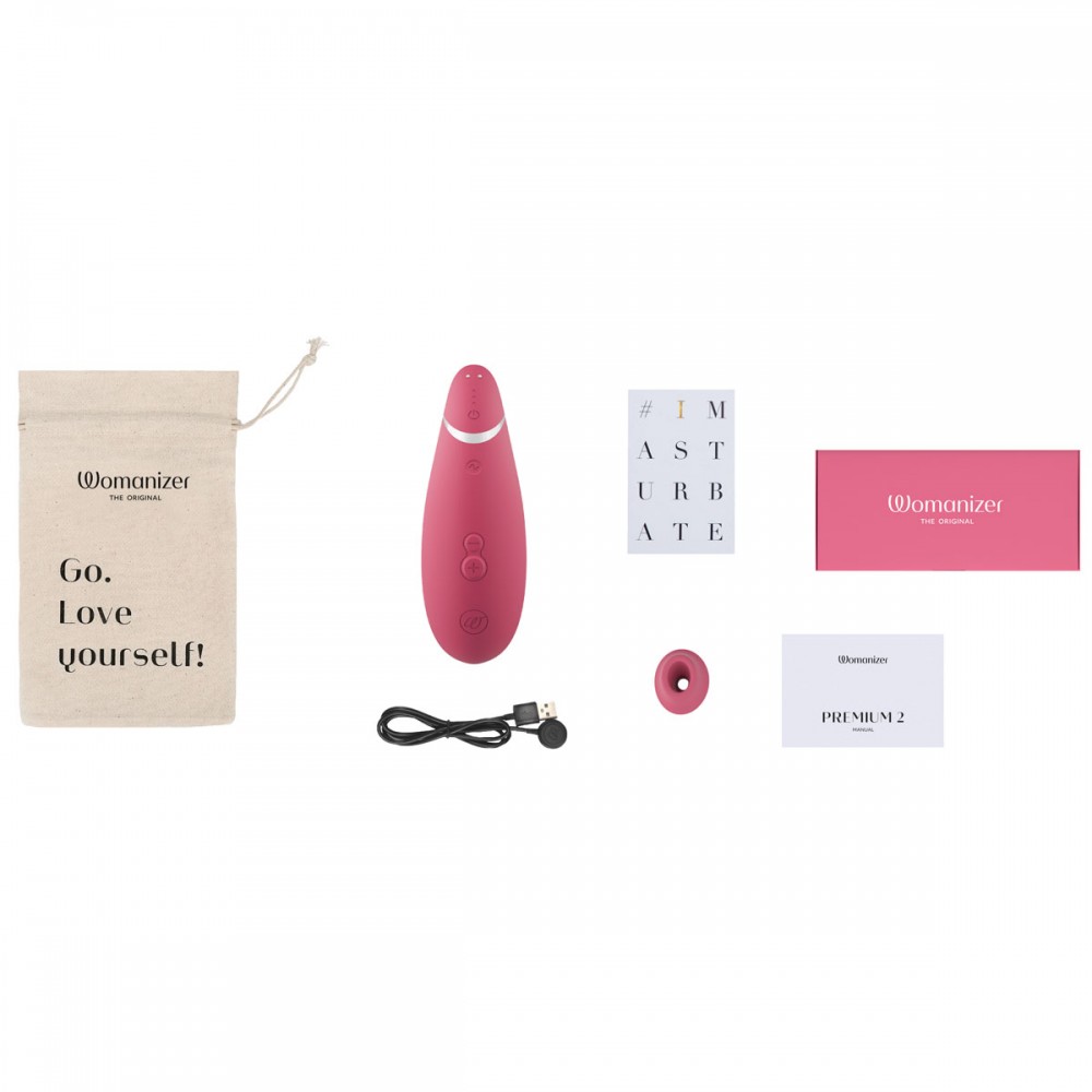 Безконтактний вакуумний кліторальний стимулятор Womanizer Premium 2 малиновий