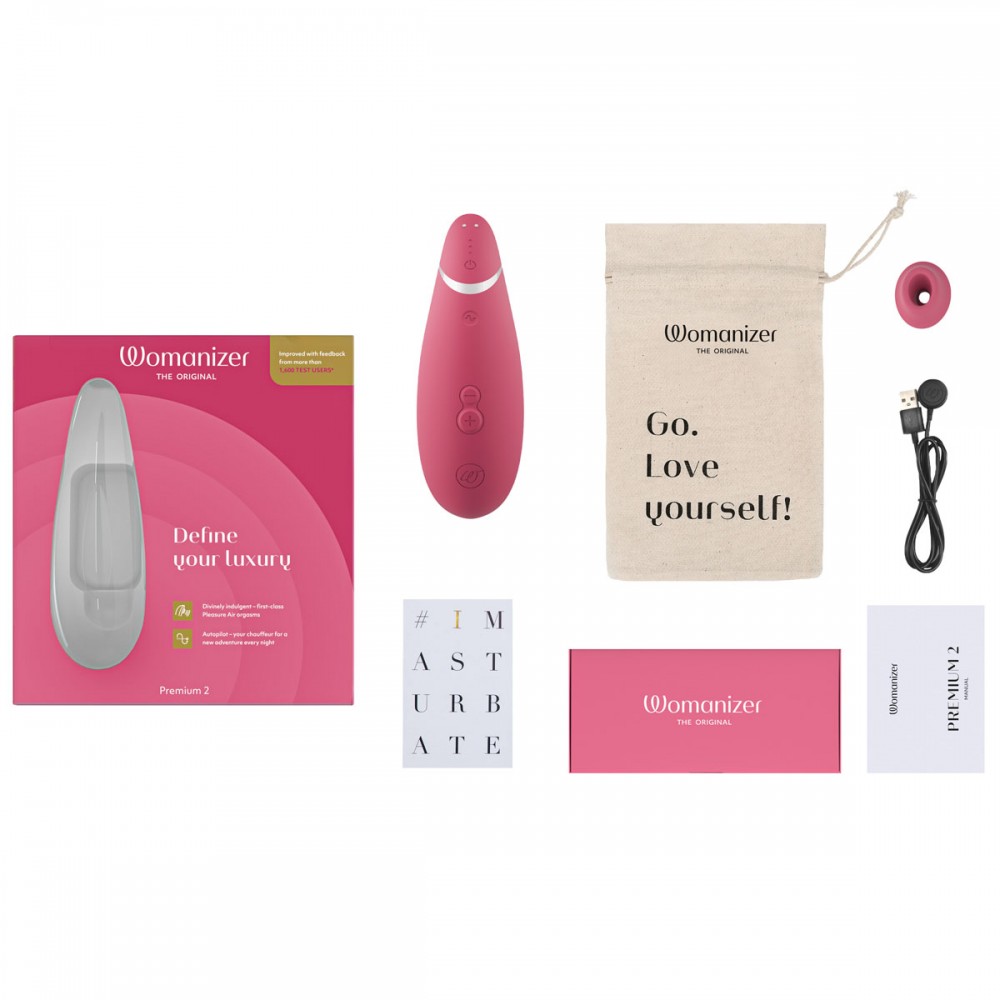 Безконтактний вакуумний кліторальний стимулятор Womanizer Premium 2 малиновий