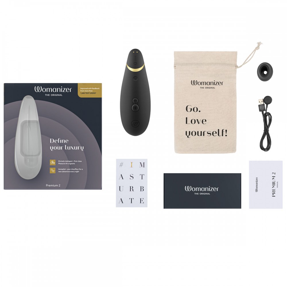 Безконтактний вакуумний кліторальний стимулятор Womanizer Premium 2 чорний