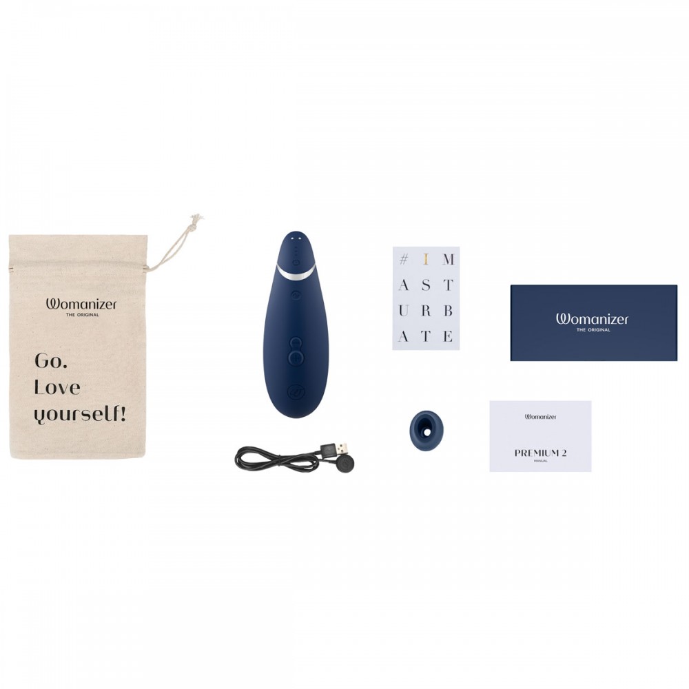 Безконтактний вакуумний кліторальний стимулятор Womanizer Premium 2 синій
