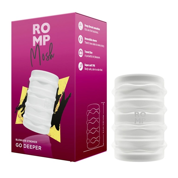 Мастурбатор двухсторонний нереалистичный Romp Mosh прозрачный