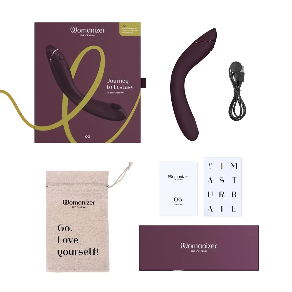 Вібратор для точки G c вакуумною стимуляцією Womanizer OG Aubergine