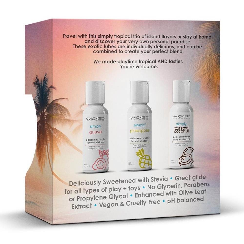 Набір ароматизованих лубрикантів Wicked Simply Tropical Trio Kit, 3 шт.