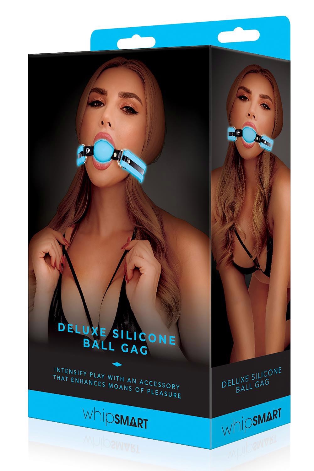 Кляп кулька люмінесцентна WhipSmart Deluxe Silicone Ball Gag блакитний