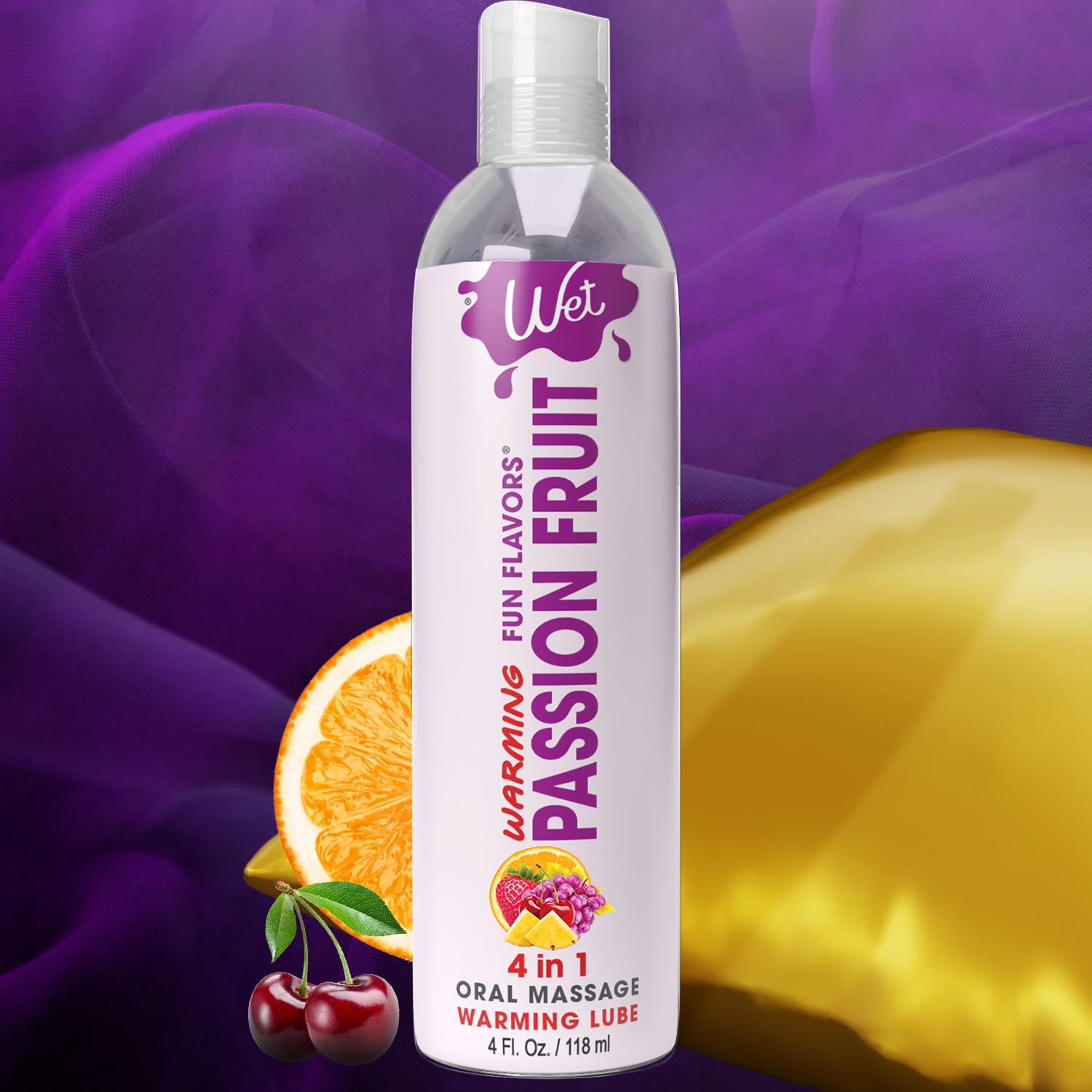 Лубрикант їстівний зі смаком маракуї Wet Passion Fruit зі зігріваючим ефектом, 118 мл