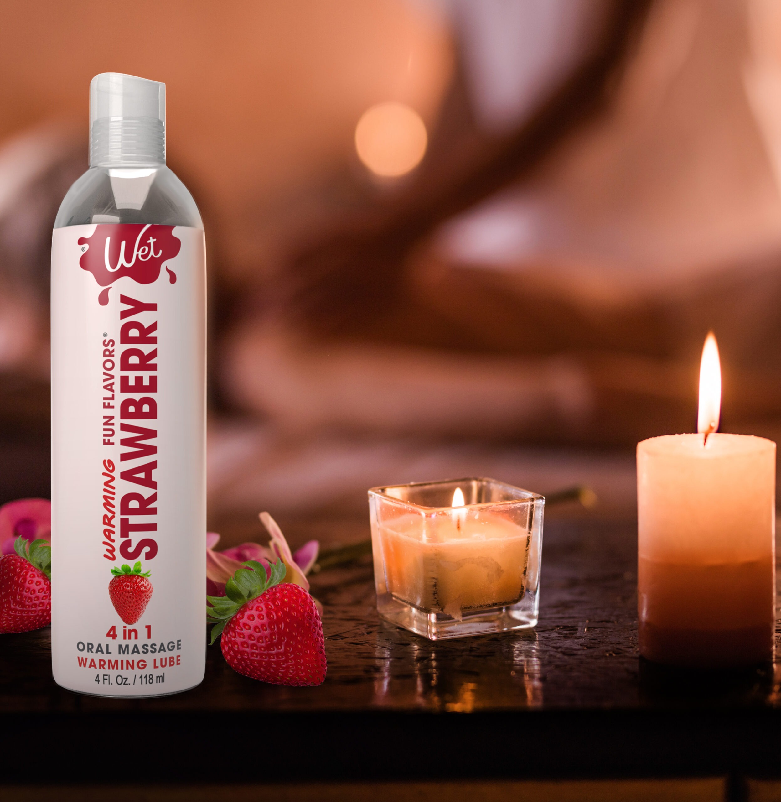 Лубрикант зі смаком полуниці Wet Strawberry зі зігріваючим ефектом, 118 мл