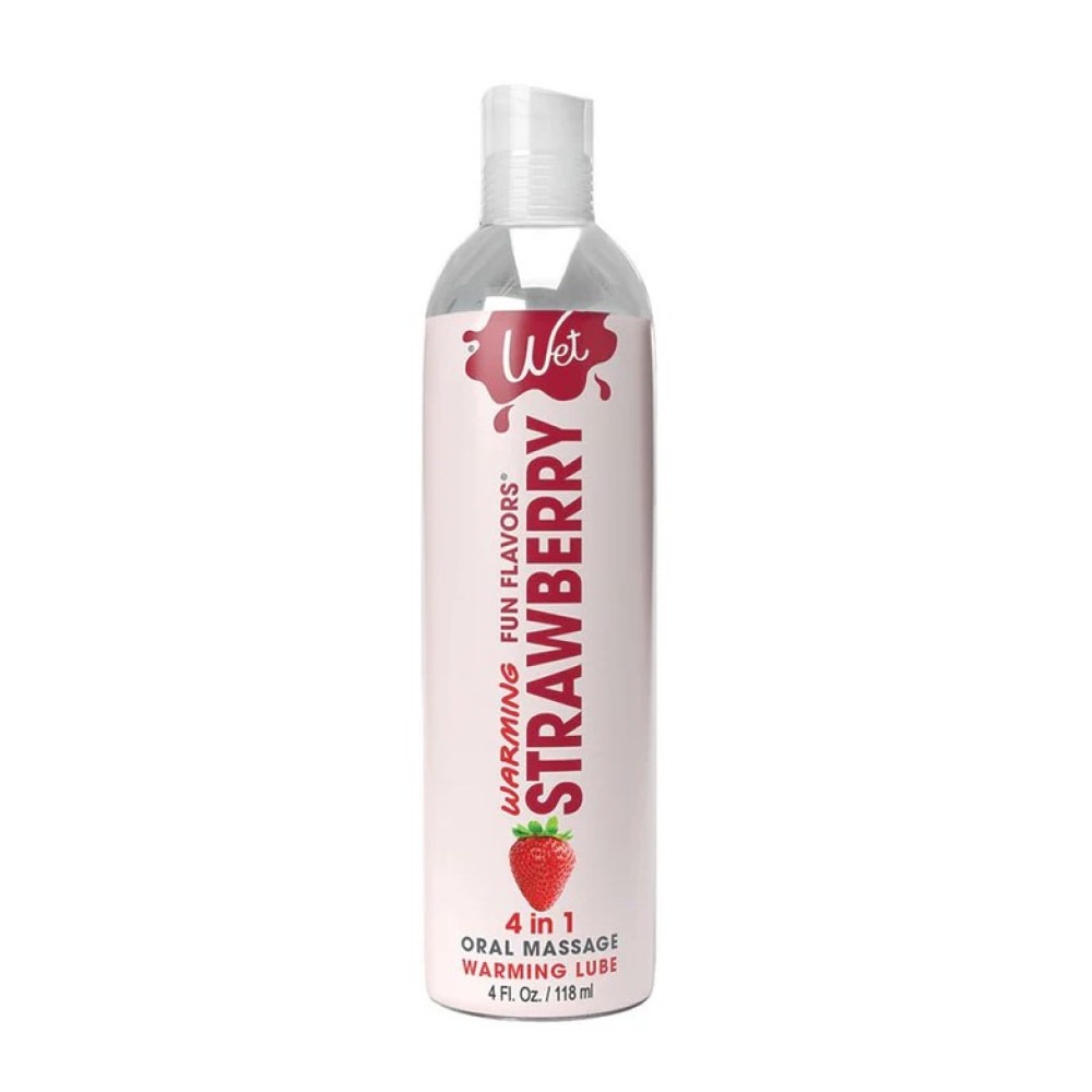 Лубрикант зі смаком полуниці Wet Strawberry зі зігріваючим ефектом, 118 мл