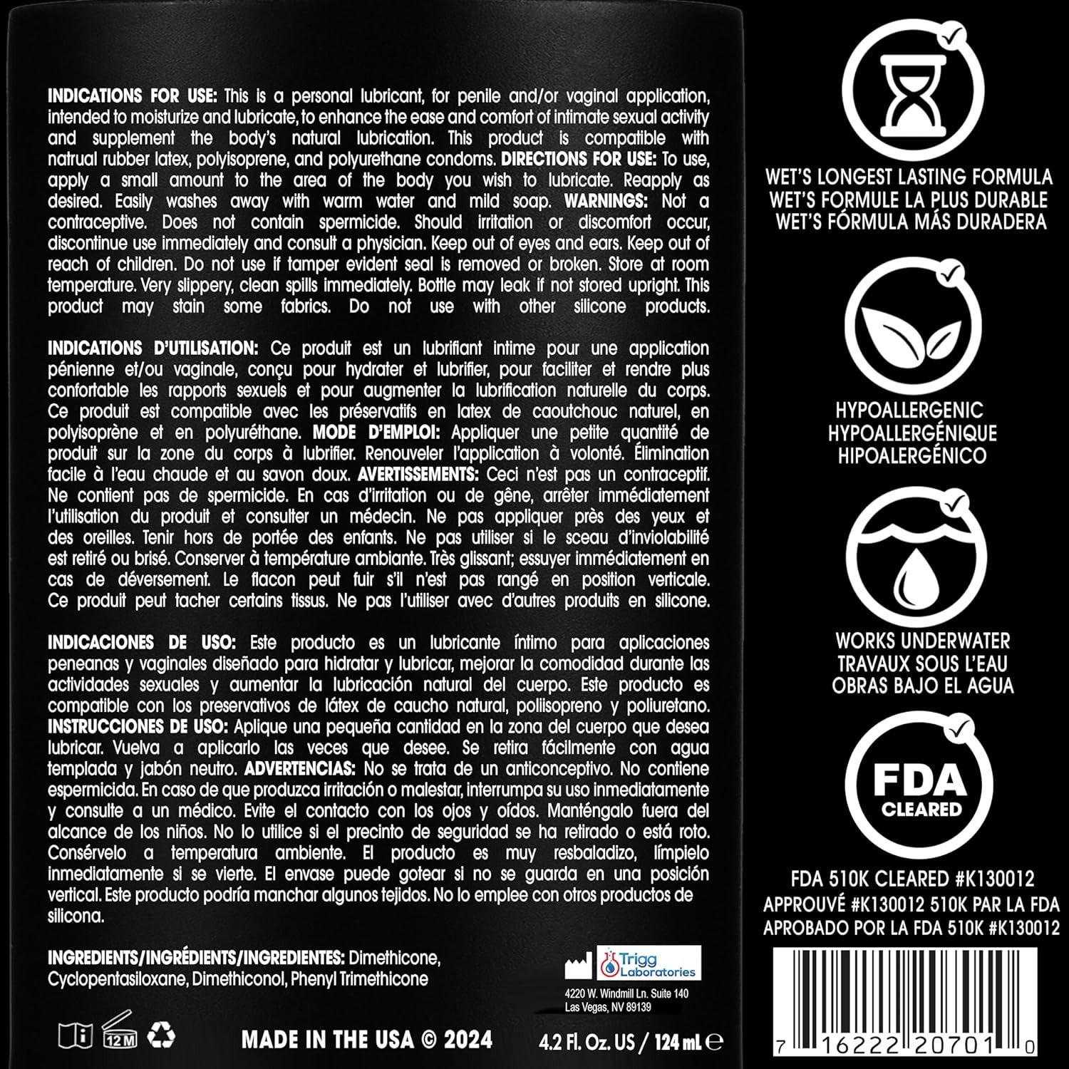 Лубрикант на силіконовій основі Wet Platinum Premium Lubricant, 124 мл