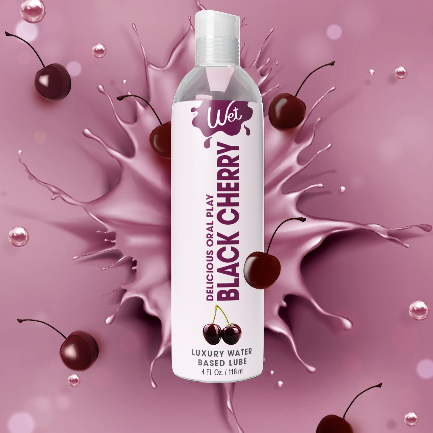 Лубрикант їстівний зі смаком черешні Wet Black Cherry, 118 мл