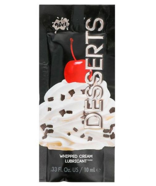ПРОБНИК/Їстівний лубрикант WET Whipped Cream ( зі смаком вершків), 10 мл