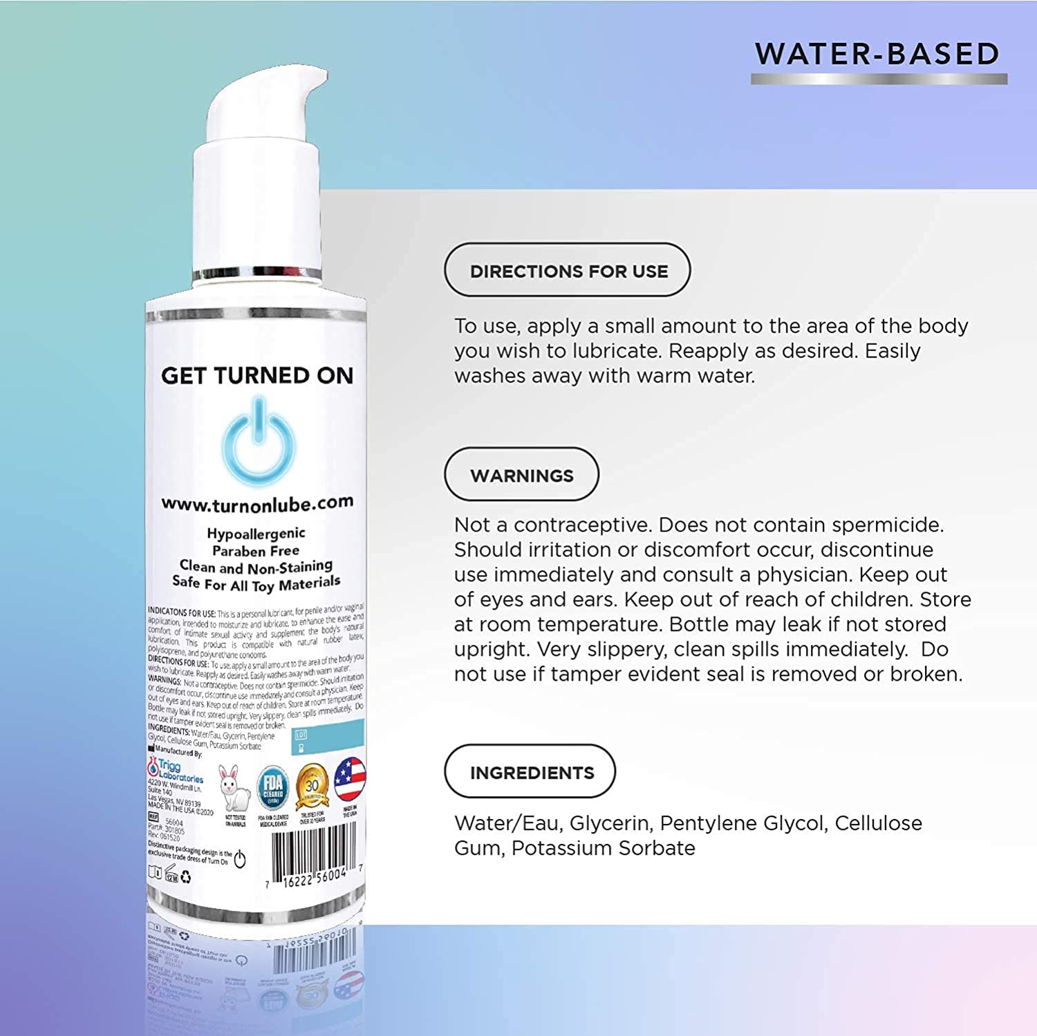 Лубрикант на водній осі WET Turn on Unflavored Water Based Lube 178 мл