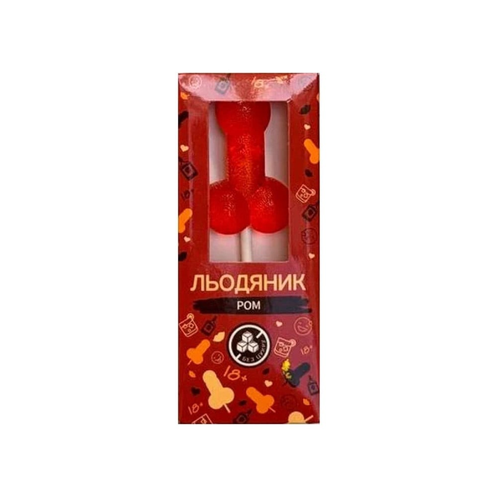 Льодяник у формі пеніса VidDushi HOT зі смаком Ром (без цукру), 17 гр