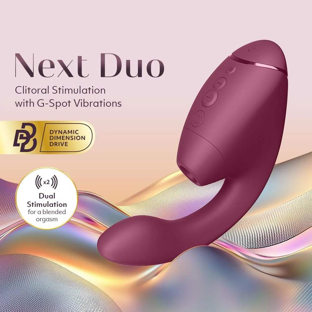 Вібратор-стимулятор вакуумний Womanizer Next Duo Dusky Pink для точки G, рожевий