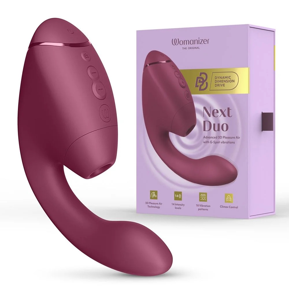 Вібратор-стимулятор вакуумний Womanizer Next Duo Dusky Pink для точки G, рожевий