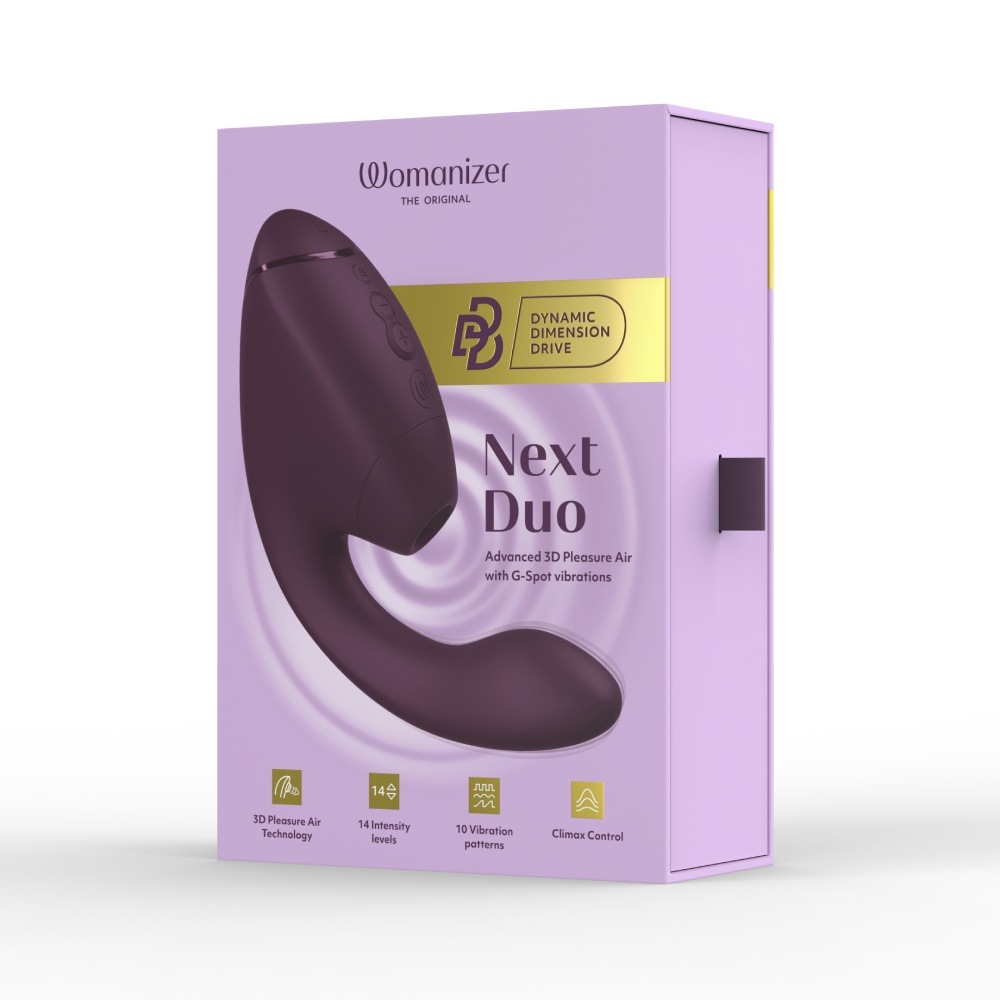 Вібратор-стимулятор вакуумний Womanizer Next Duo Dark Purple для точки G, фіолетовий