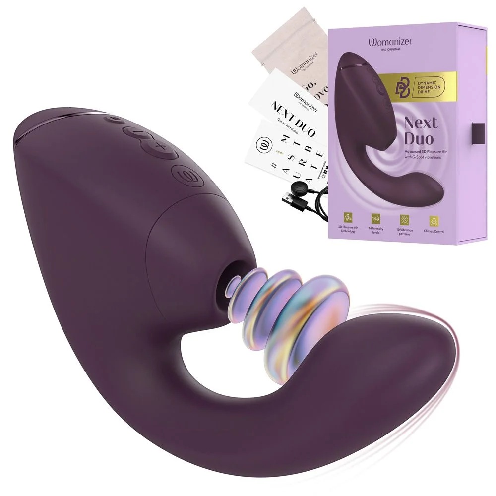 Вібратор-стимулятор вакуумний Womanizer Next Duo Dark Purple для точки G, фіолетовий