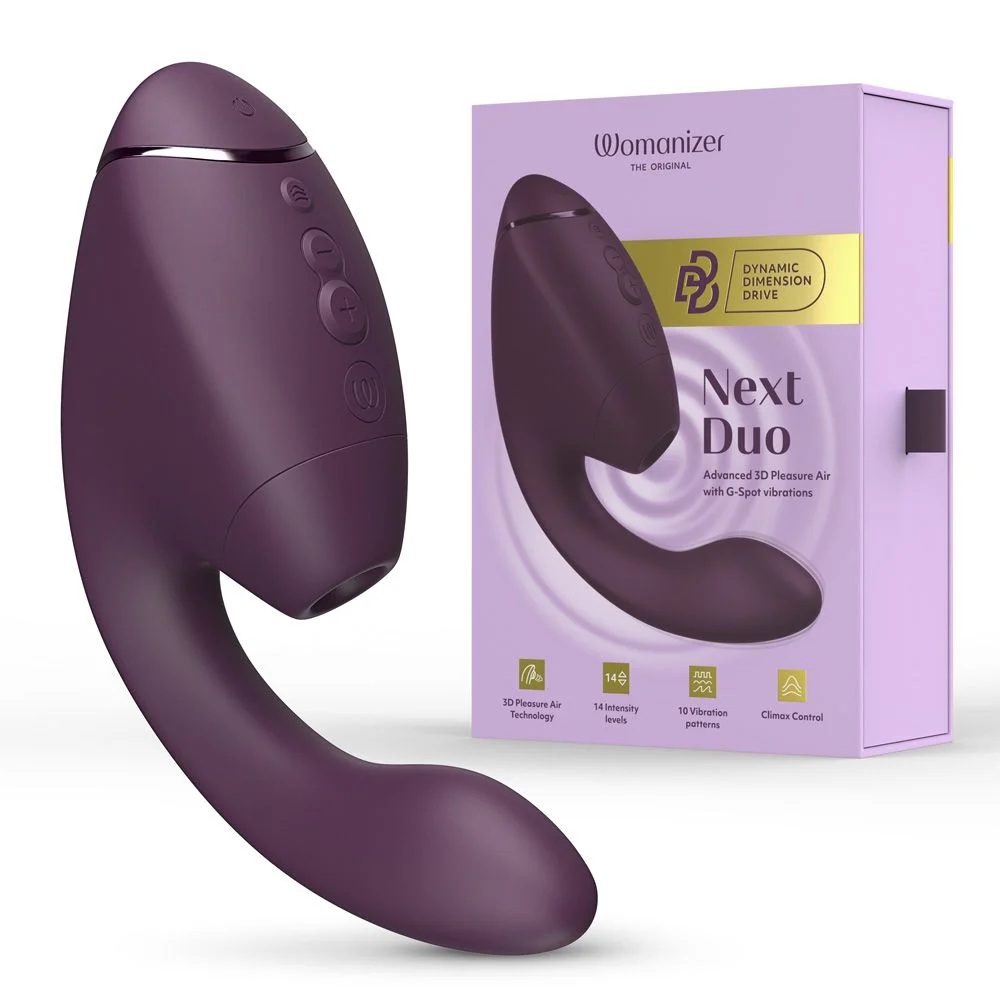 Вібратор-стимулятор вакуумний Womanizer Next Duo Dark Purple для точки G, фіолетовий