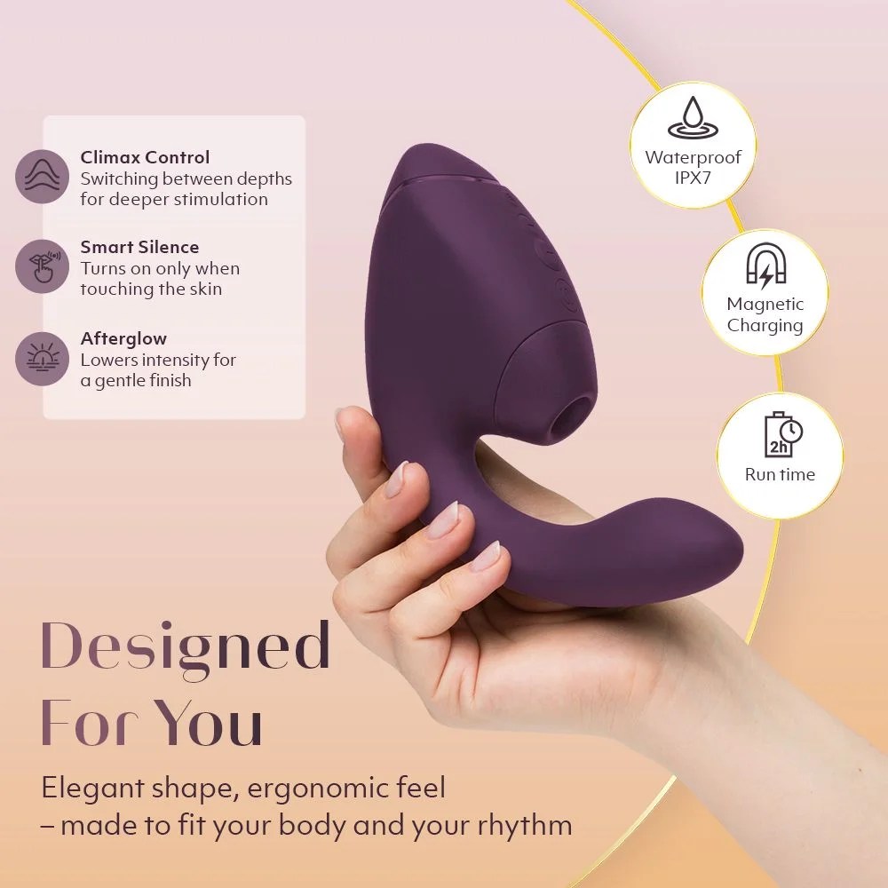 Вібратор-стимулятор вакуумний Womanizer Next Duo Dark Purple для точки G, фіолетовий