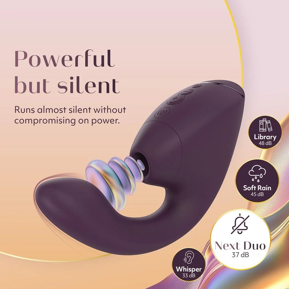 Вібратор-стимулятор вакуумний Womanizer Next Duo Dark Purple для точки G, фіолетовий