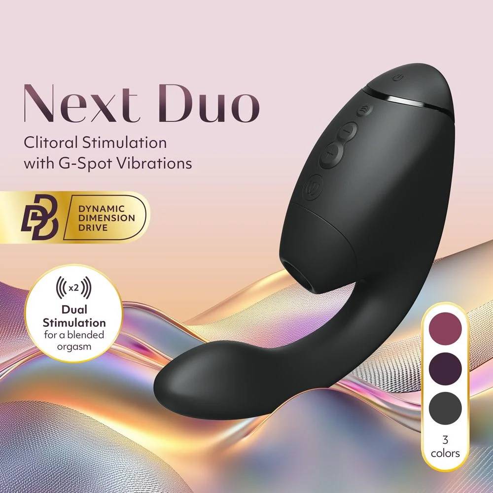 Вібратор-стимулятор вакуумний Womanizer Next Duo Black для точки G, чорний