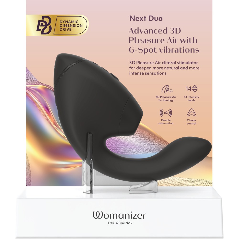 Вібратор-стимулятор вакуумний Womanizer Next Duo Black для точки G, чорний