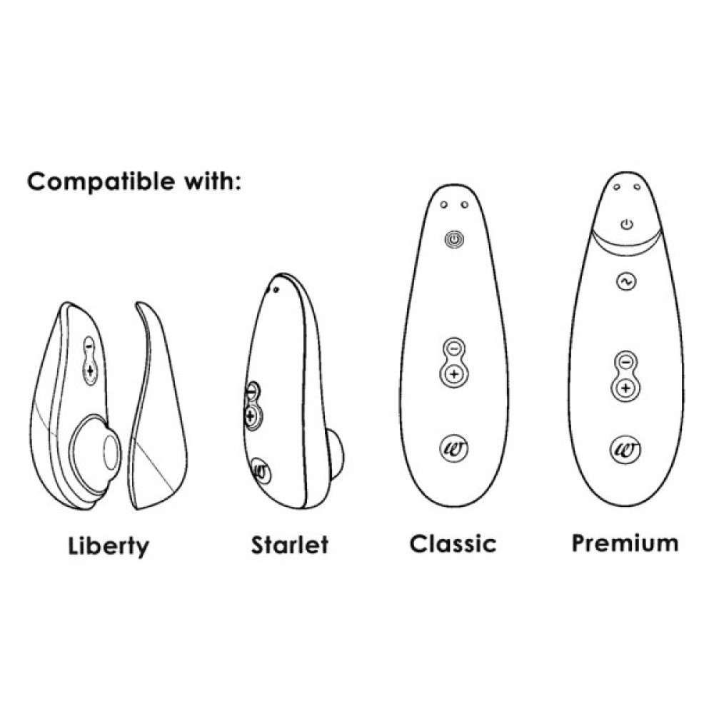 Змінні насадки на Womanizer Premium, Eco, Classic, Liberty, Starlet 2, чорні, розмір L
