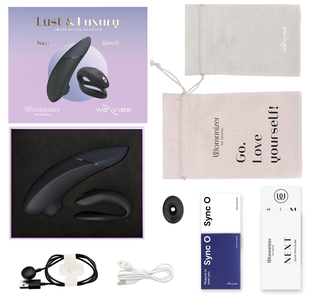 Коллекционный набор Womanizer Next + We-Vibe Sync O вакуумный стимулятор и вибратор для пар, черный