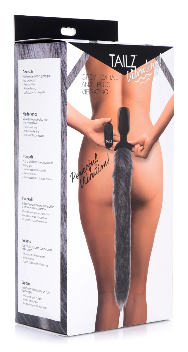 Анальна пробка хвостик із вібрацією Tailz Vibrating Anal Plug With Tail - Fox