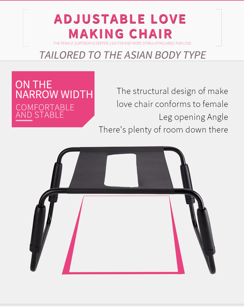 Компактний стілець для сексу Roomfun Easy Detachable Sex Chair з регульованою висотою, чорний