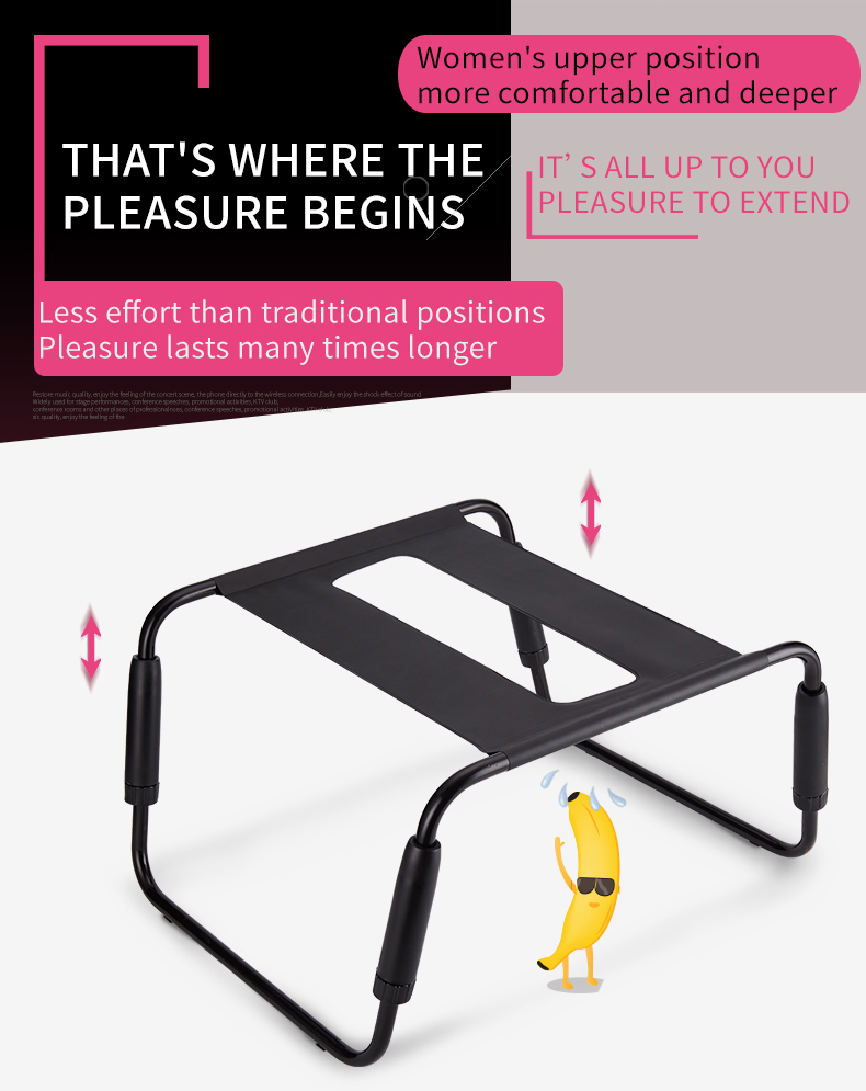 Компактний стілець для сексу Roomfun Easy Detachable Sex Chair з регульованою висотою, чорний