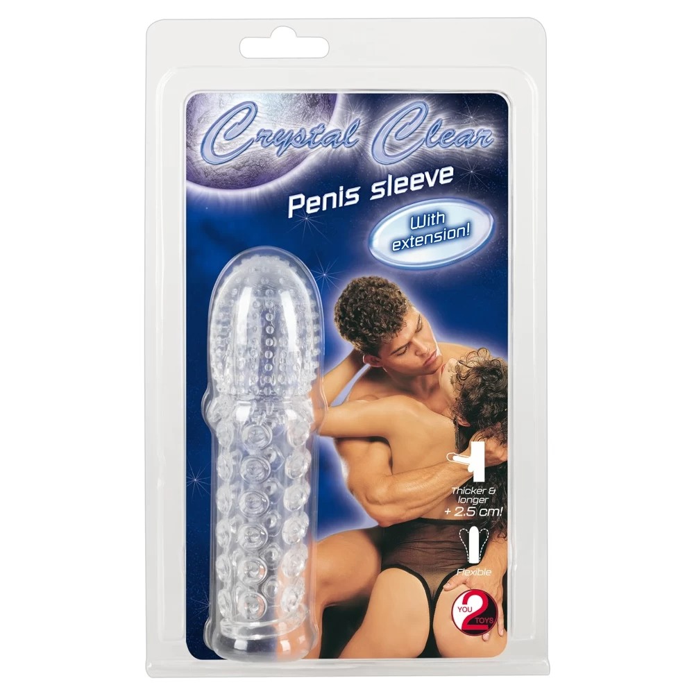 Рельефная насадка на член You2Toys Crystal Skin Verlangerung с закрытой головкой, прозрачная