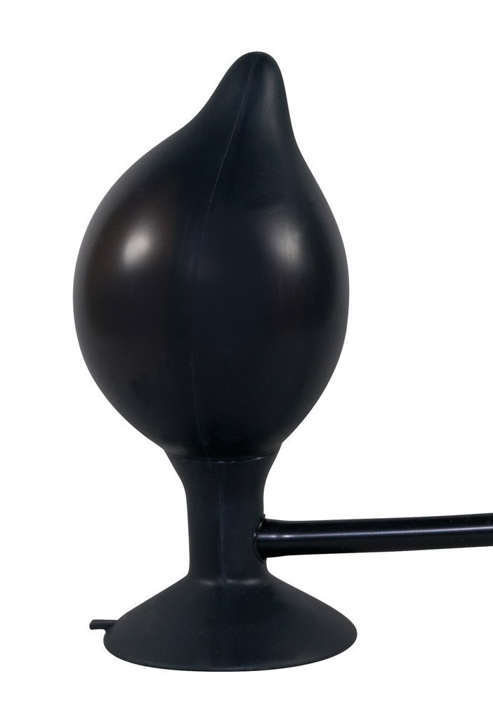 Анальна пробка на присосці з накачуванням You2Toys True Black чорна, 15 см х 4-10 см