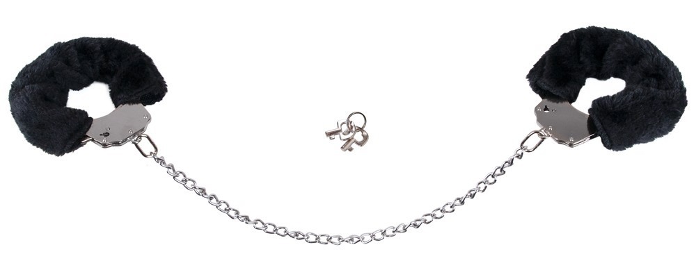 Наручники металлические You2Toys Bigger Furry Handcuffs с черным мехом