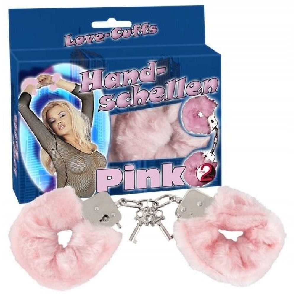 Наручники с искусственным мехом You2Toys, металлические, светло-розовые