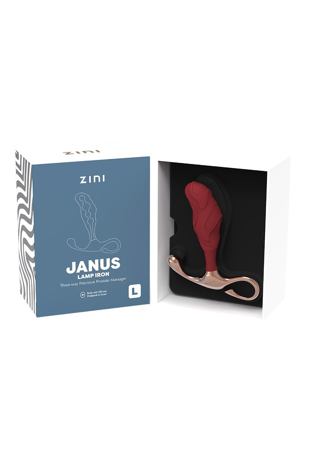 Масажер простати рельєфний, L, Zini Janus Lamp Iron бордовий, 11.9 х 3.3 см