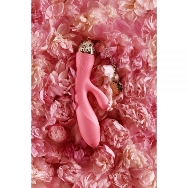 Вібромасажер-кролик з функцією управління зі смартфона ZALO Rosalie, Rouge Pink