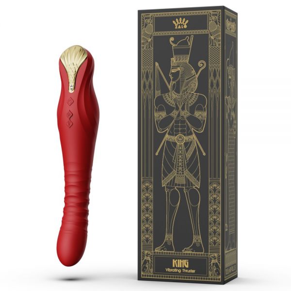 Вібромасажер з фрикціями і управлінням зі смартфона ZALO KING, Wine Red