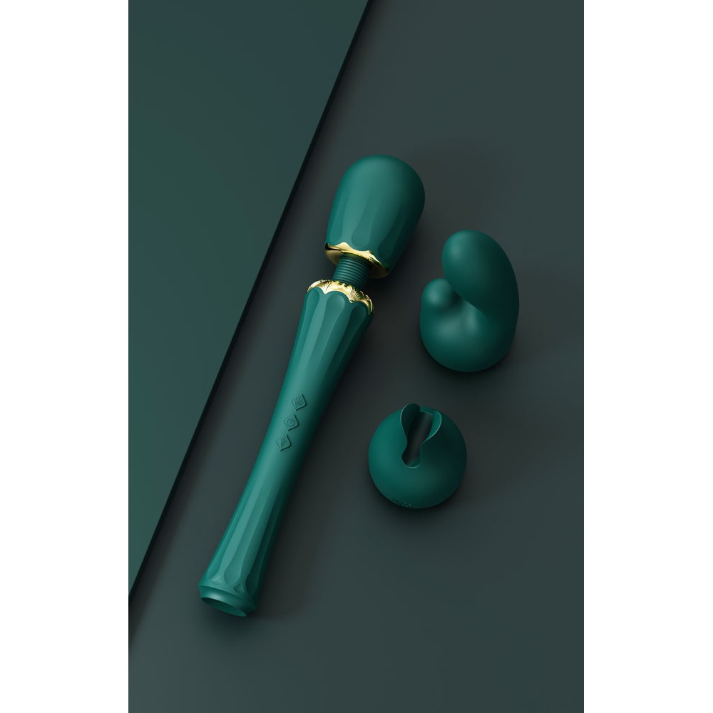 Вібратор мікрофон з насадками Zalo Kyro Wand Turquoise Green