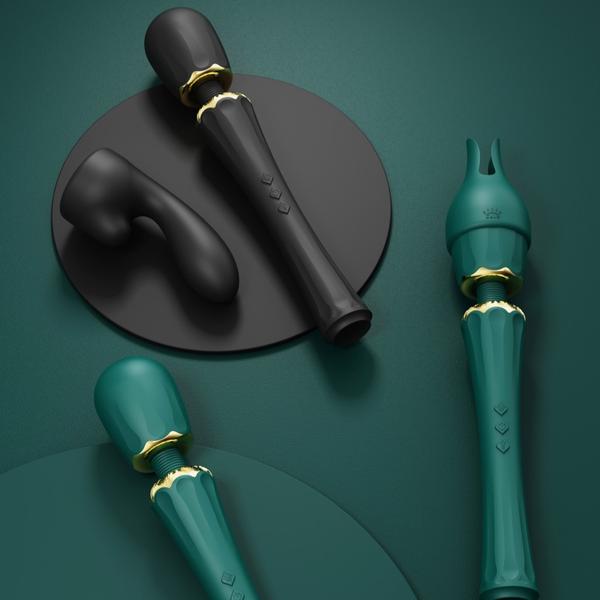 Вібратор мікрофон з насадками Zalo Kyro Wand Turquoise Green