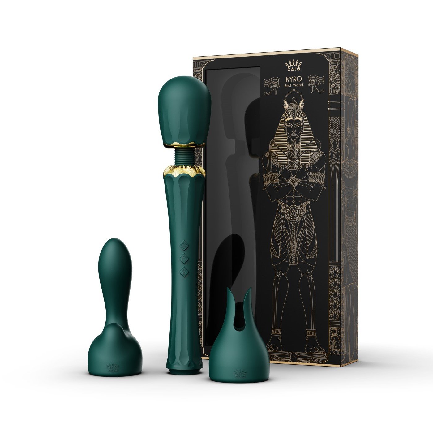 Вібратор мікрофон з насадками Zalo Kyro Wand Turquoise Green