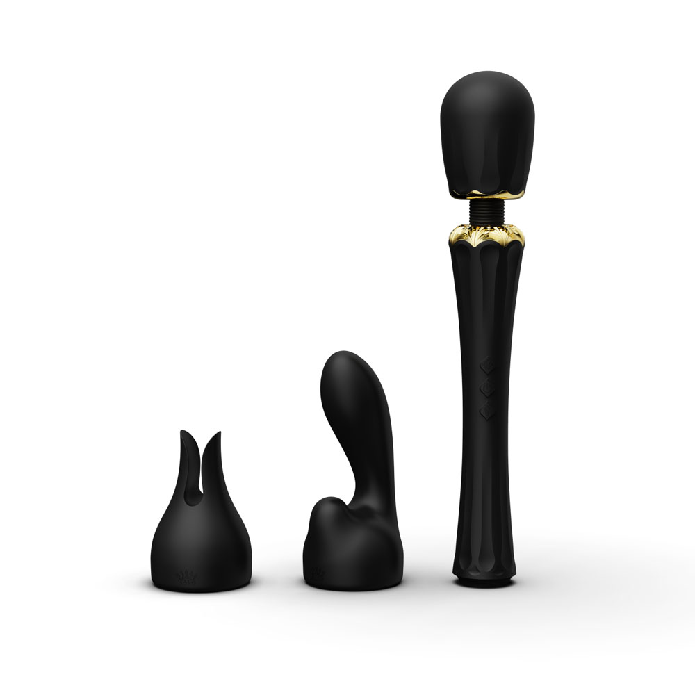 Вибратор микрофон с насадками Zalo Kyro Wand Obsidian Black