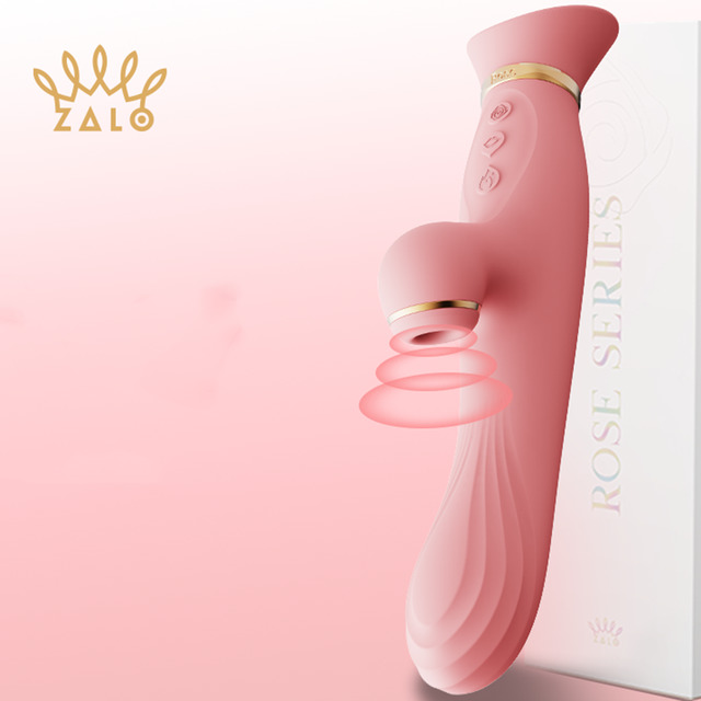 Вібратор з підігрівом і вакуумною стимуляцією ZALO ROSE RABBIT PINK