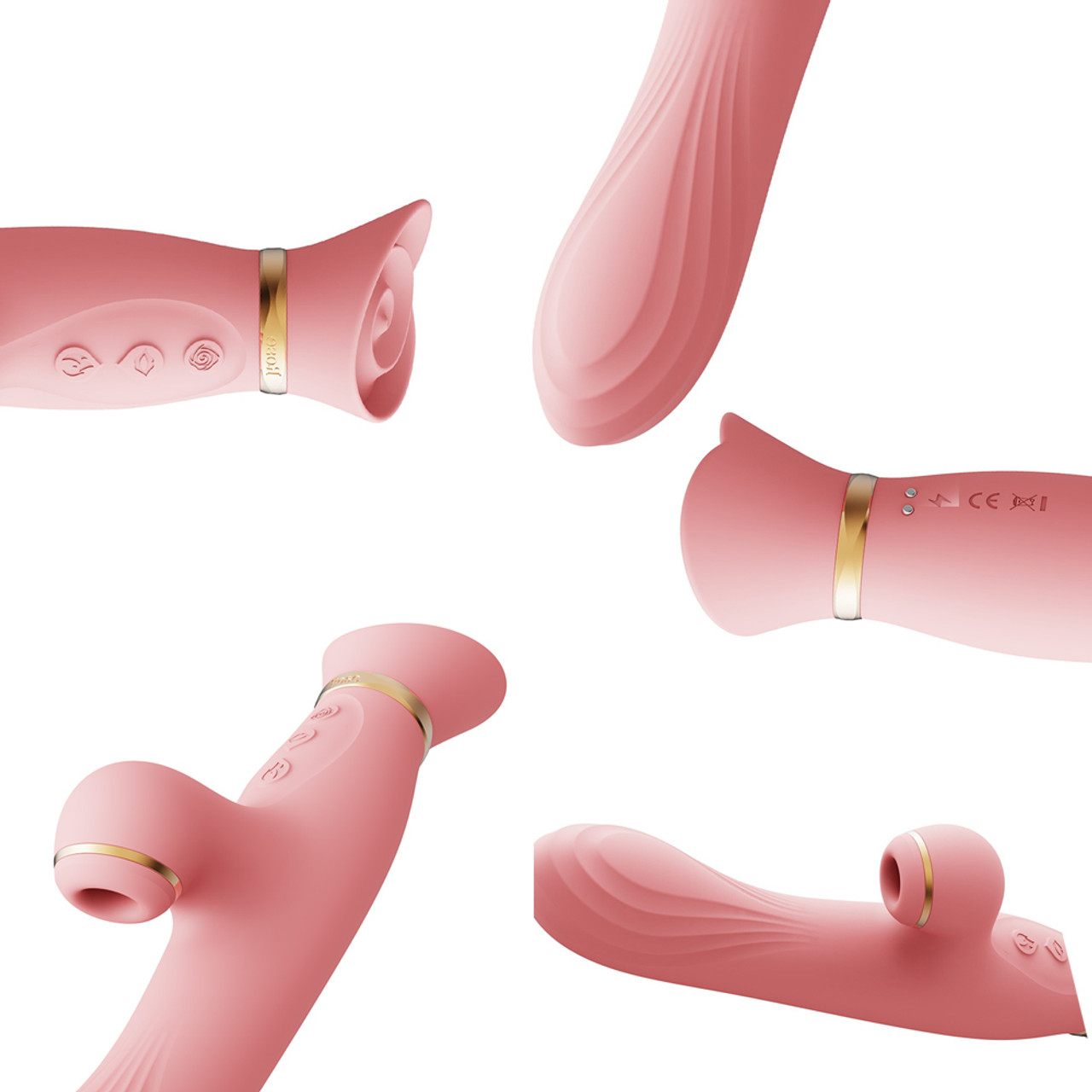 Вібратор з підігрівом і вакуумною стимуляцією ZALO ROSE RABBIT PINK