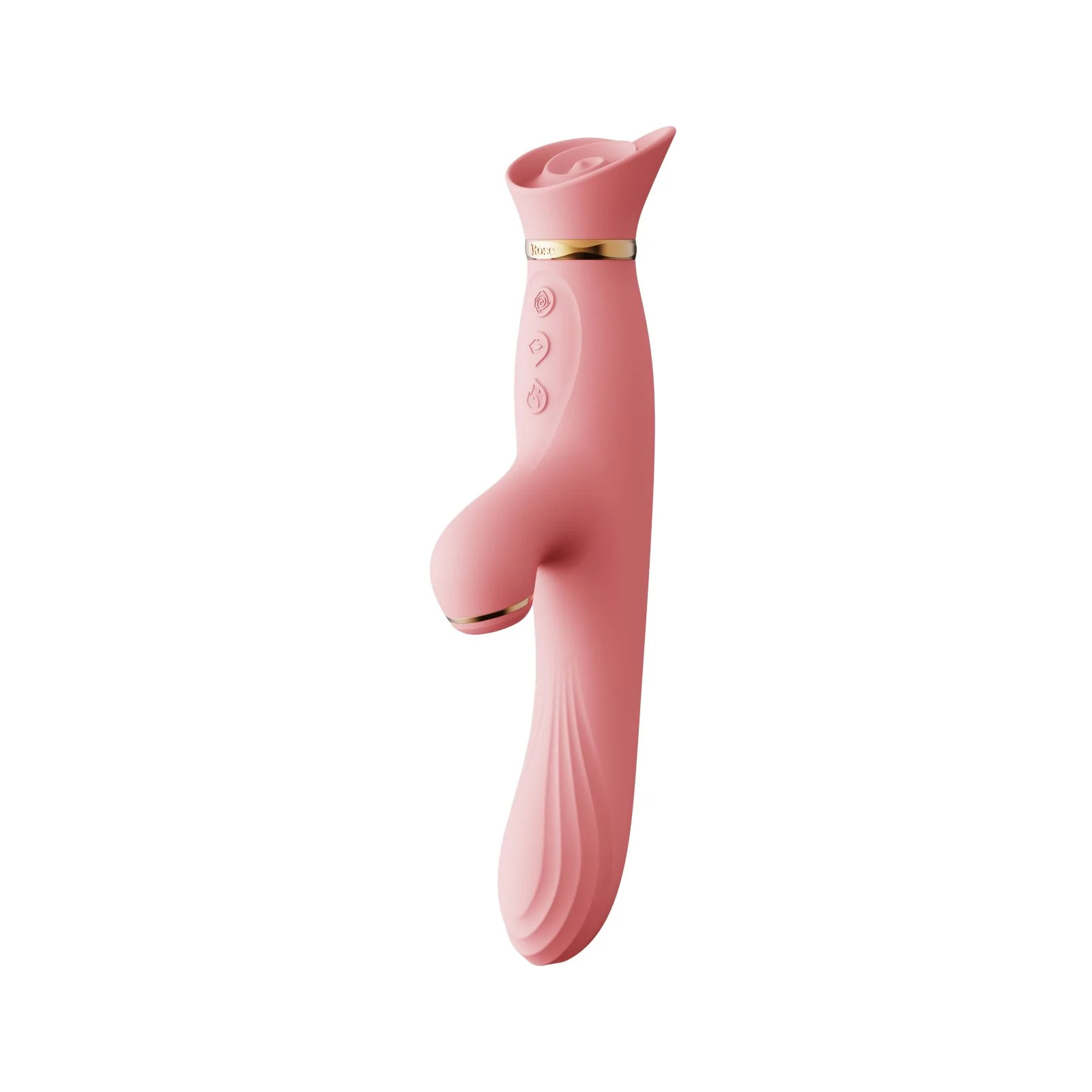 Вібратор з підігрівом і вакуумною стимуляцією ZALO ROSE RABBIT PINK